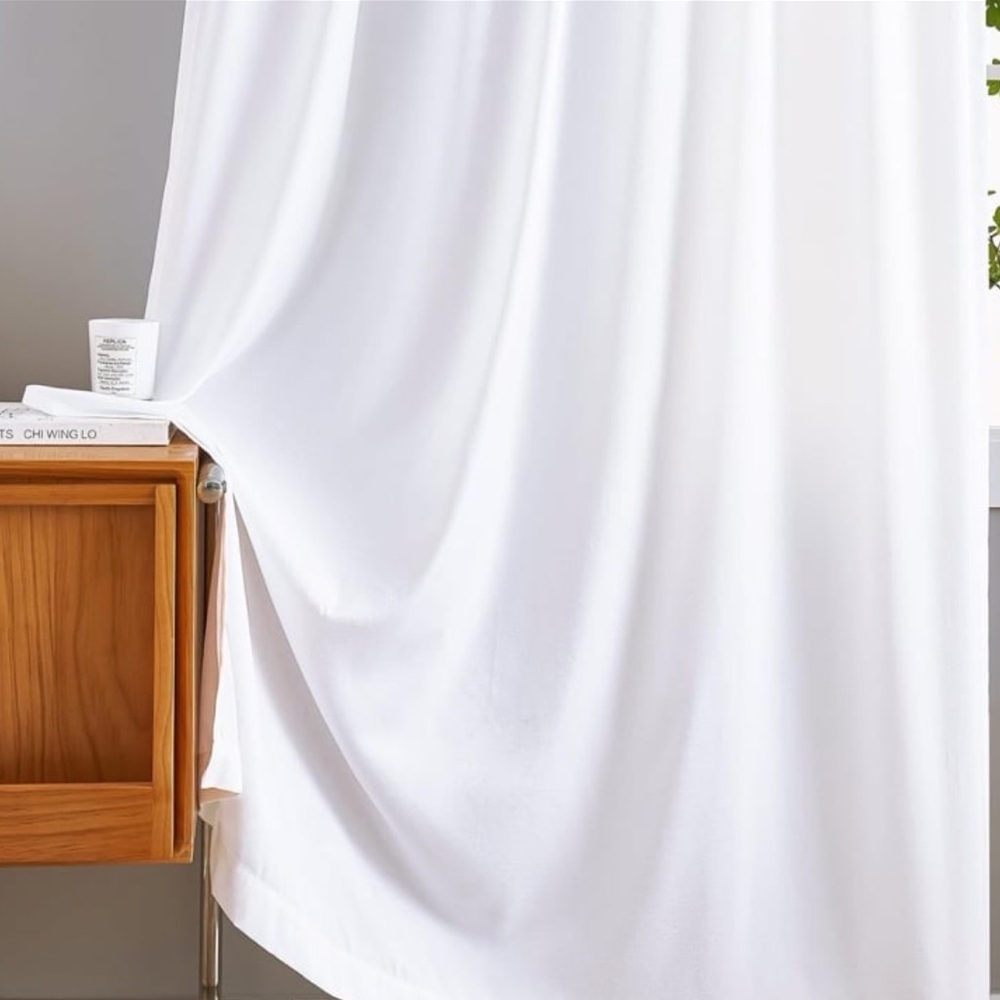 Sheer Curtains Panels White Semi-Sheer Rod Pocket (pack of 2) White